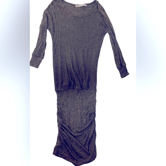 Michael Stars Gold and Black Lurex Dress-M - Picture 1 of 4